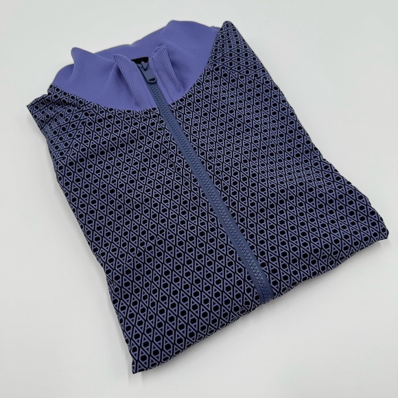 Athleta Women's Brooklyn Bomber Jacket M/T Purple, Black Stretch Water Repellent - Picture 3 of 15